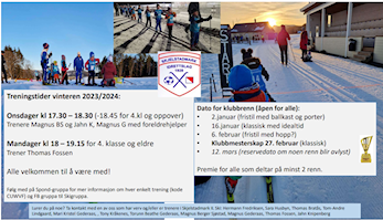 Skitreninger og klubbrenn 2023 / 2024